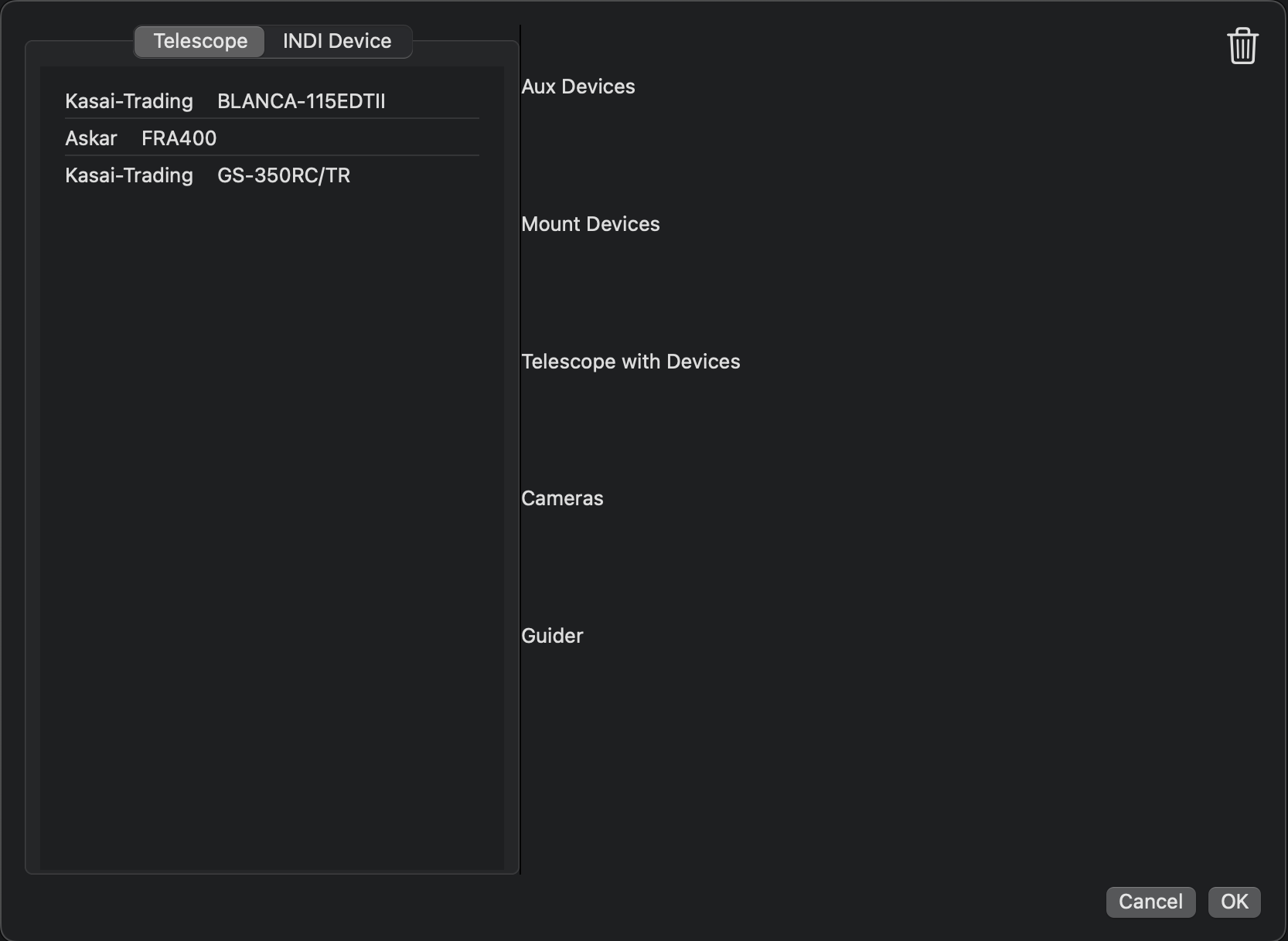 Device Configuration Window
