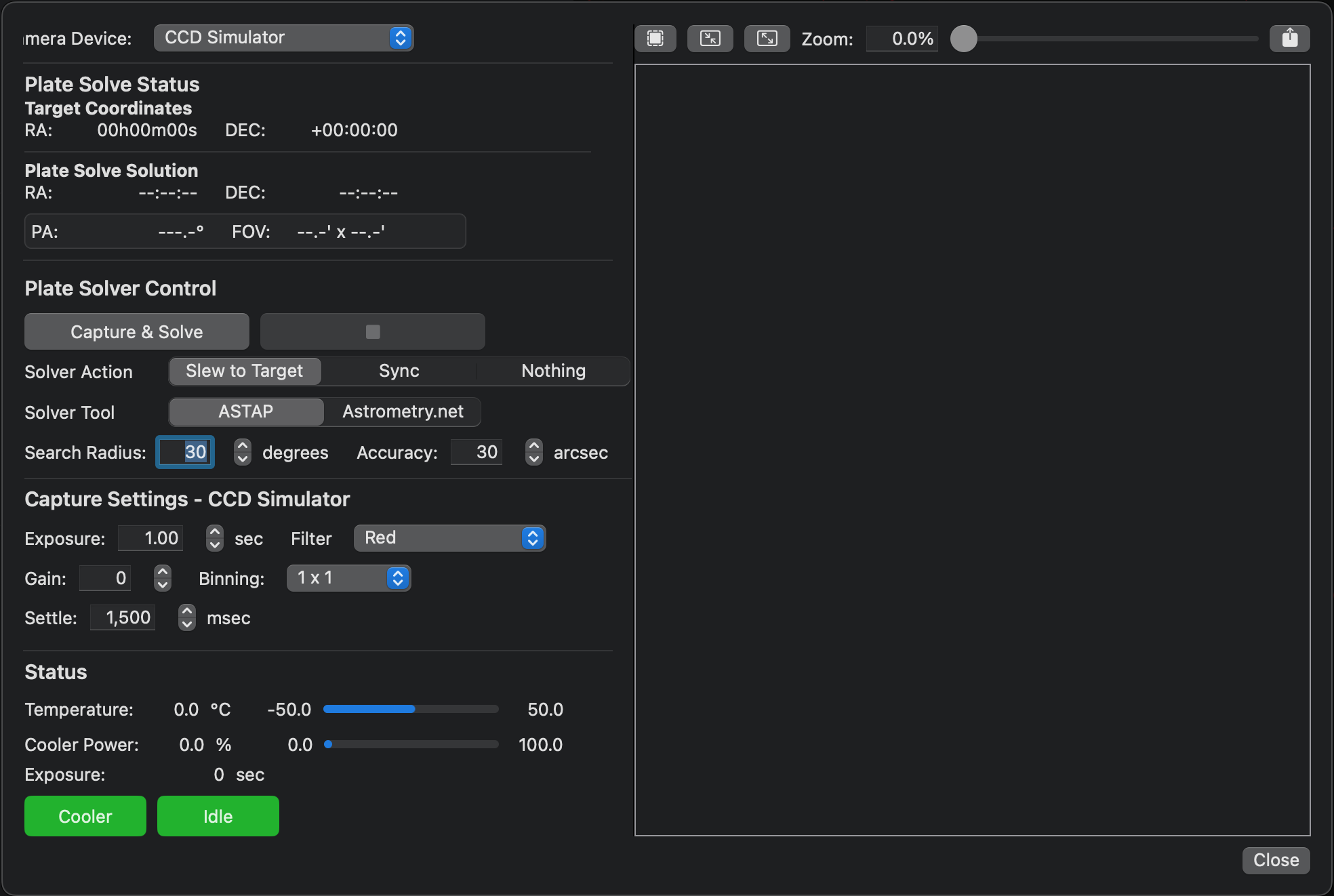 Plate Solver Window